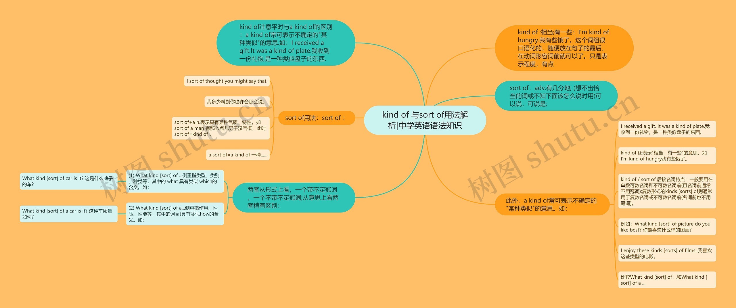 kind of 与sort of用法解析|中学英语语法知识思维导图