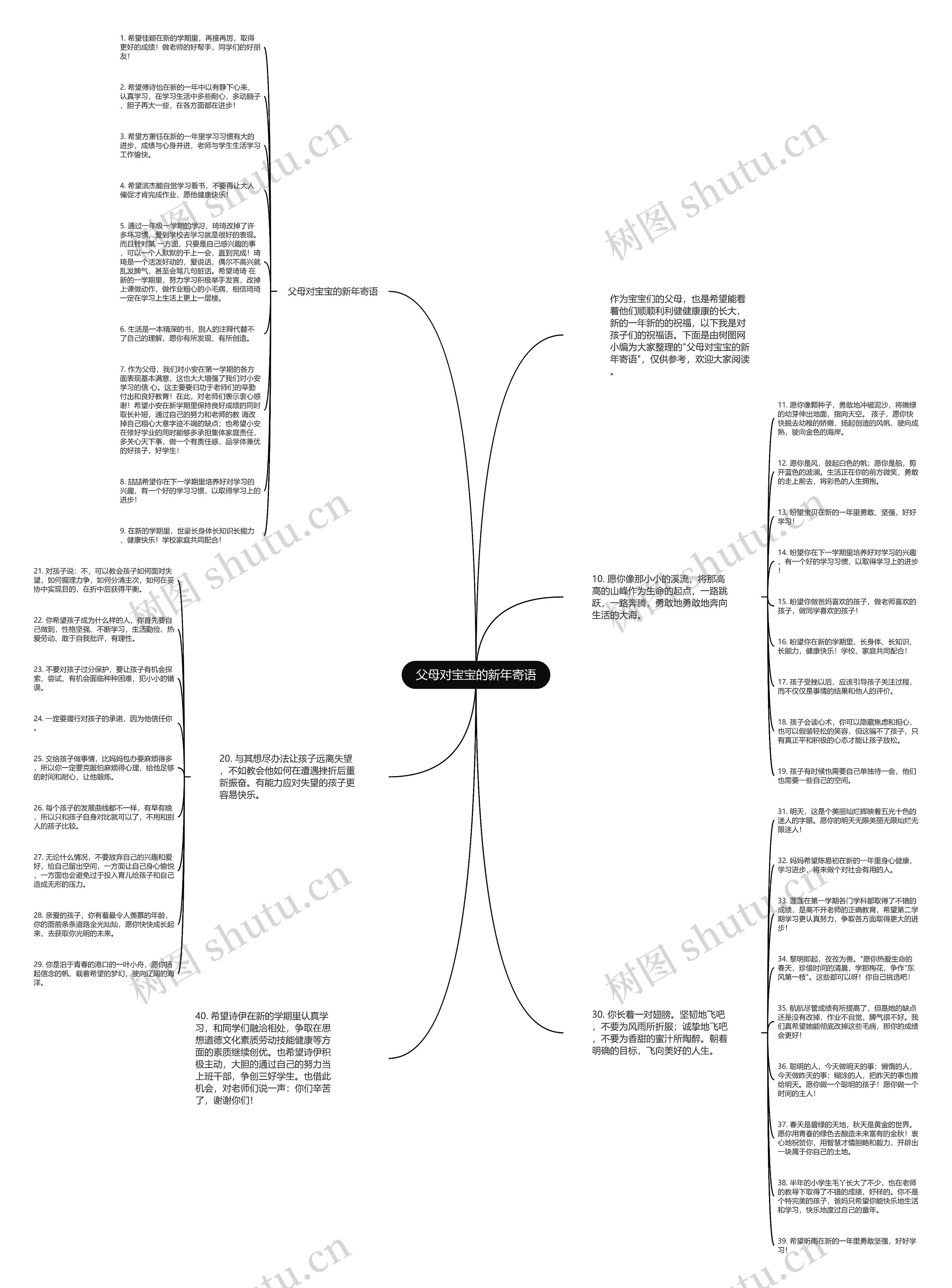 父母对宝宝的新年寄语思维导图