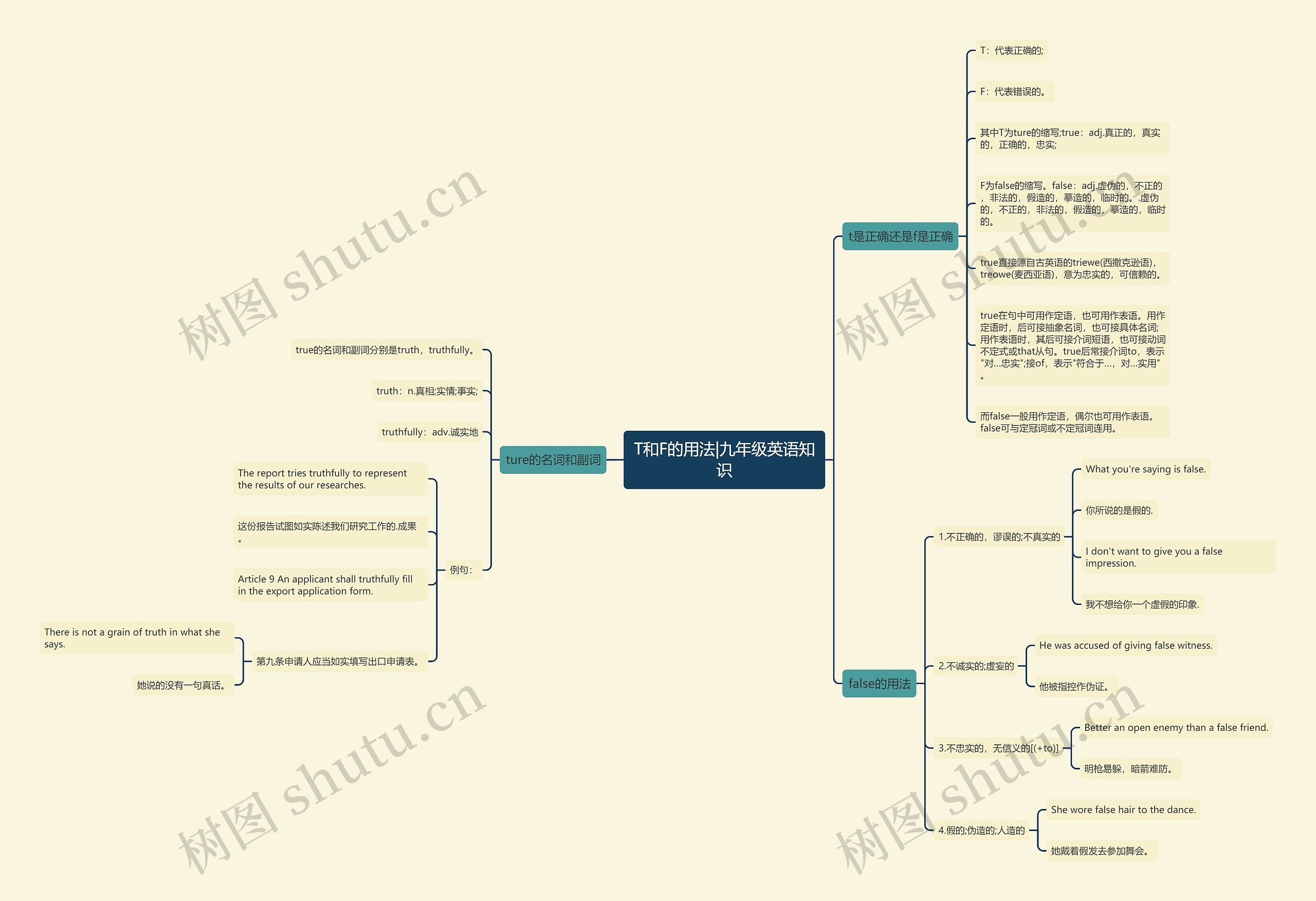 T和F的用法|九年级英语知识思维导图