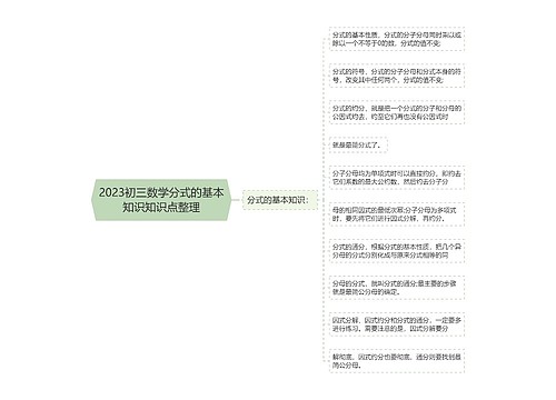 2023初三数学分式的基本知识知识点整理