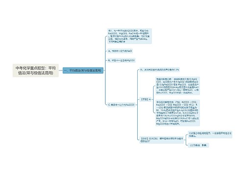 中考化学重点题型：平均值法(常与极值法混用)