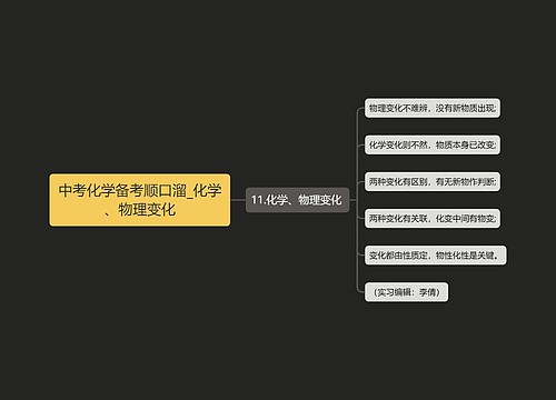 中考化学备考顺口溜_化学、物理变化