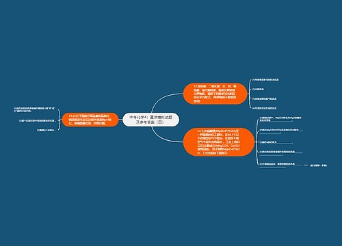 中考化学4：重点模拟试题及参考答案（四）