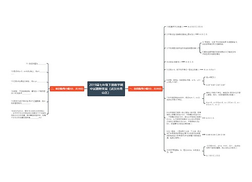 2019届七年级下册数学期中试题附答案（武汉市青山区）