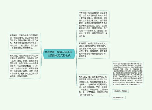 中考物理一轮复习四步走  全面消化定义和公式