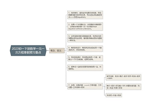 2023初一下册数学一元一次方程寒假预习重点