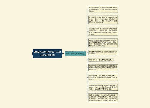 2022九年级化学第十二单元知识点归纳