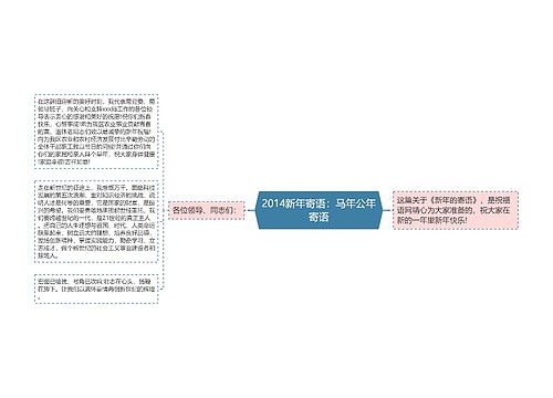 2014新年寄语：马年公年寄语