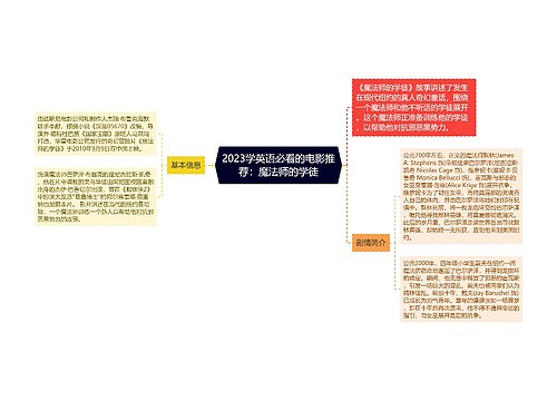 2023学英语必看的电影推荐：魔法师的学徒