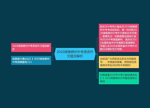 2020湖南郴州中考英语作文题目解析