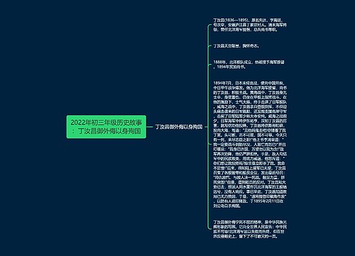 2022年初三年级历史故事：丁汝昌御外侮以身殉国