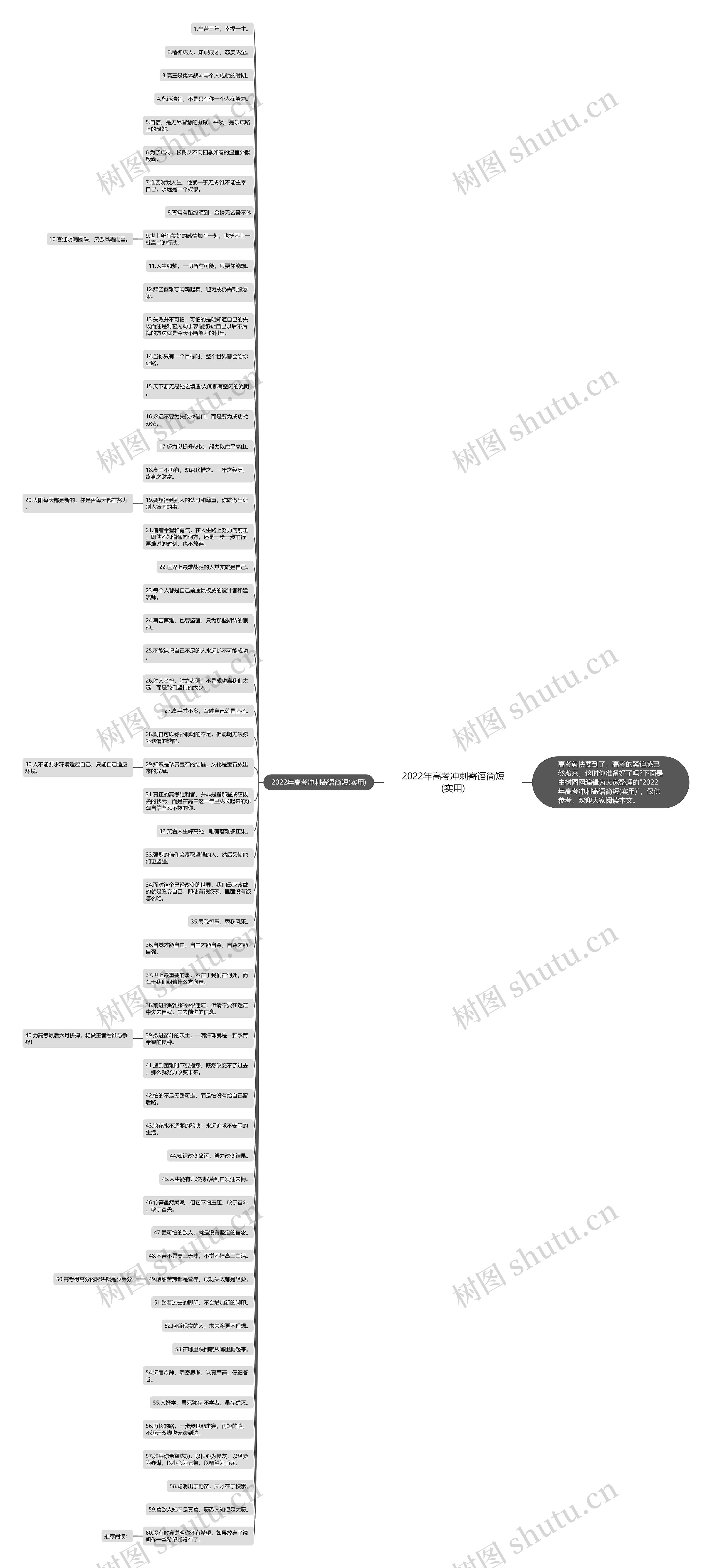 2022年高考冲刺寄语简短(实用)思维导图