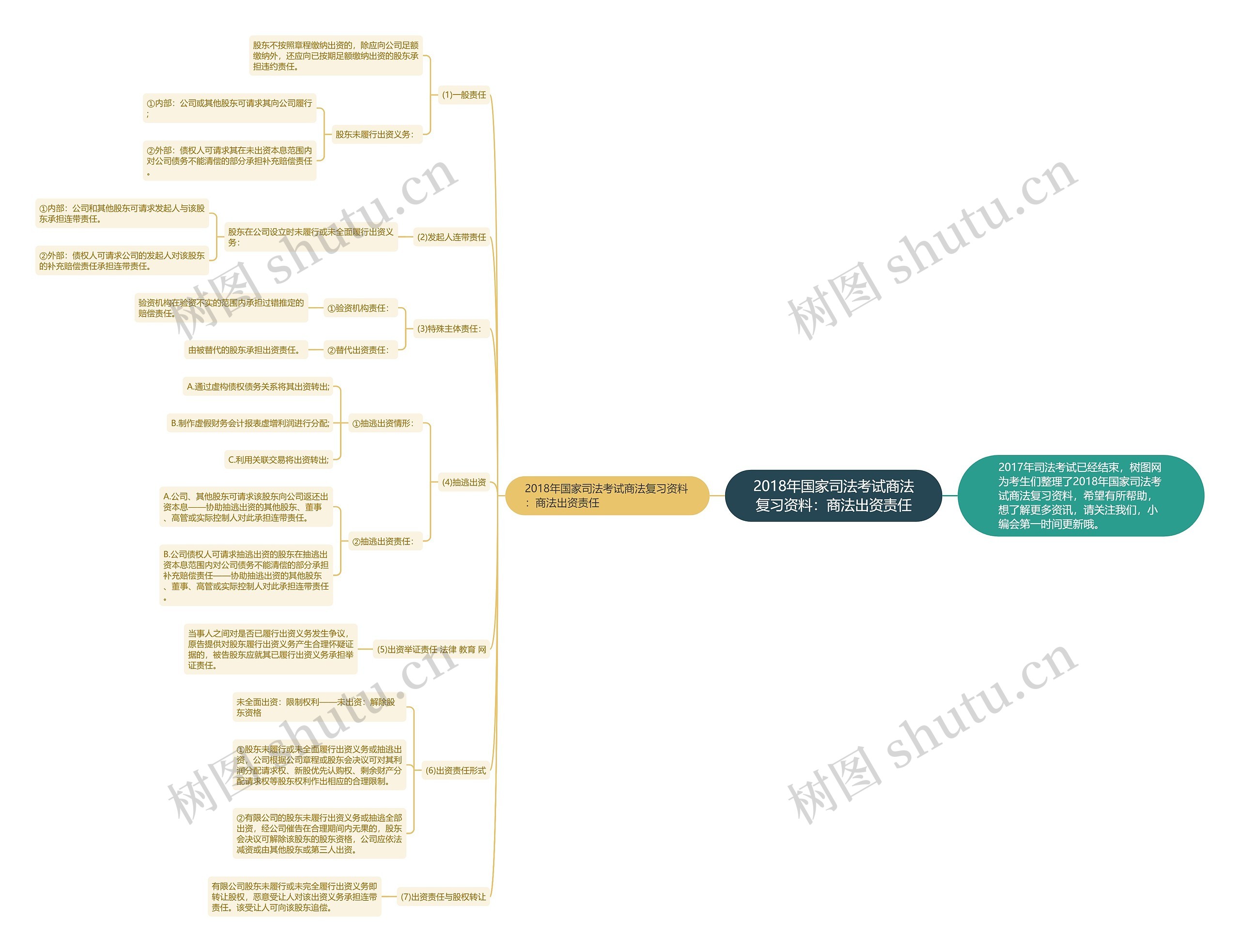 2018年国家司法考试商法复习资料：商法出资责任思维导图
