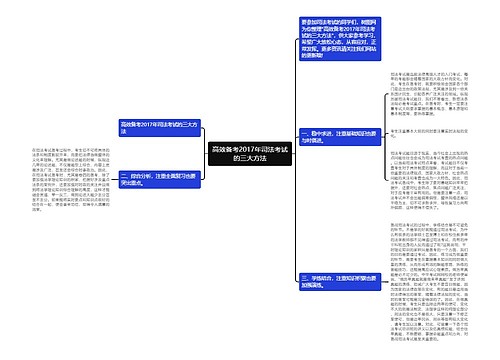 高效备考2017年司法考试的三大方法