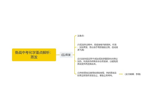 备战中考化学重点解析：蒸发