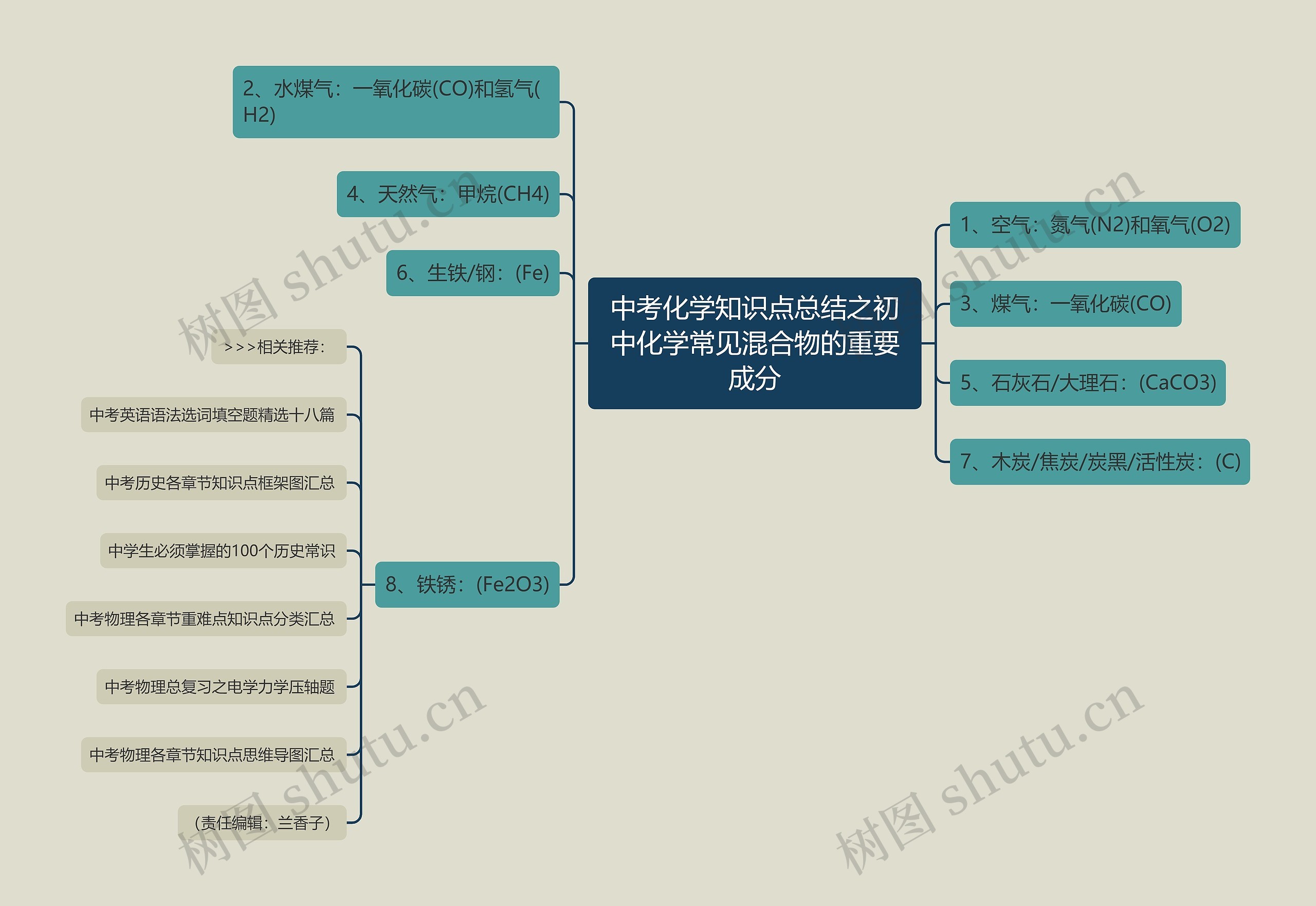 中考化学知识点总结之初中化学常见混合物的重要成分