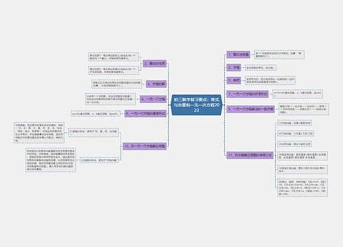 初三数学复习要点：等式与变量和一元一次方程2023