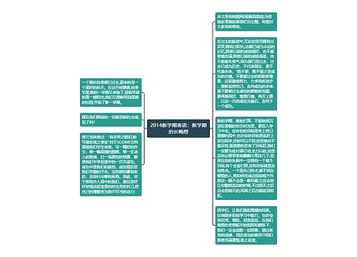 2014新学期寄语：新学期的长畅想