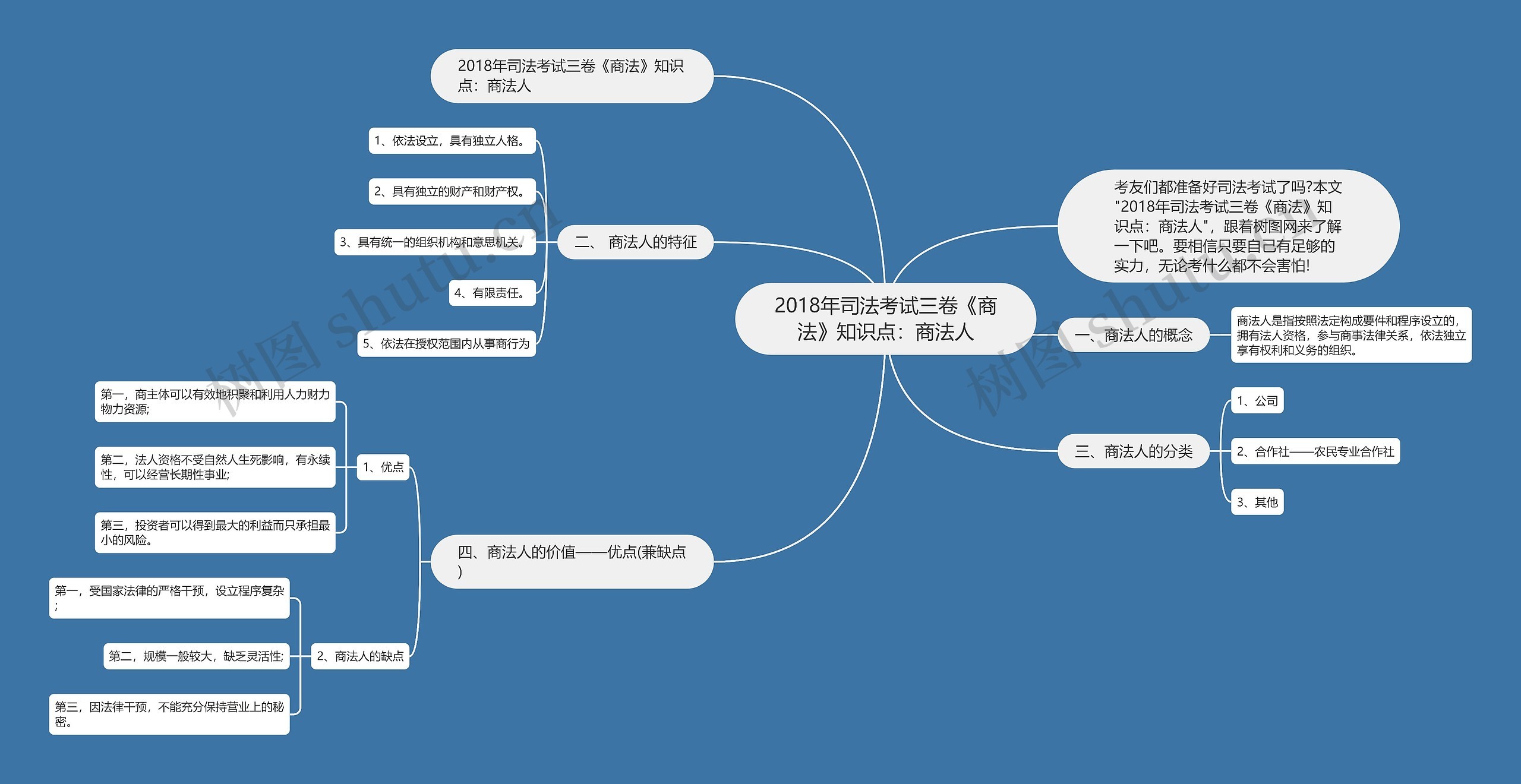 2018年司法考试三卷《商法》知识点：商法人思维导图