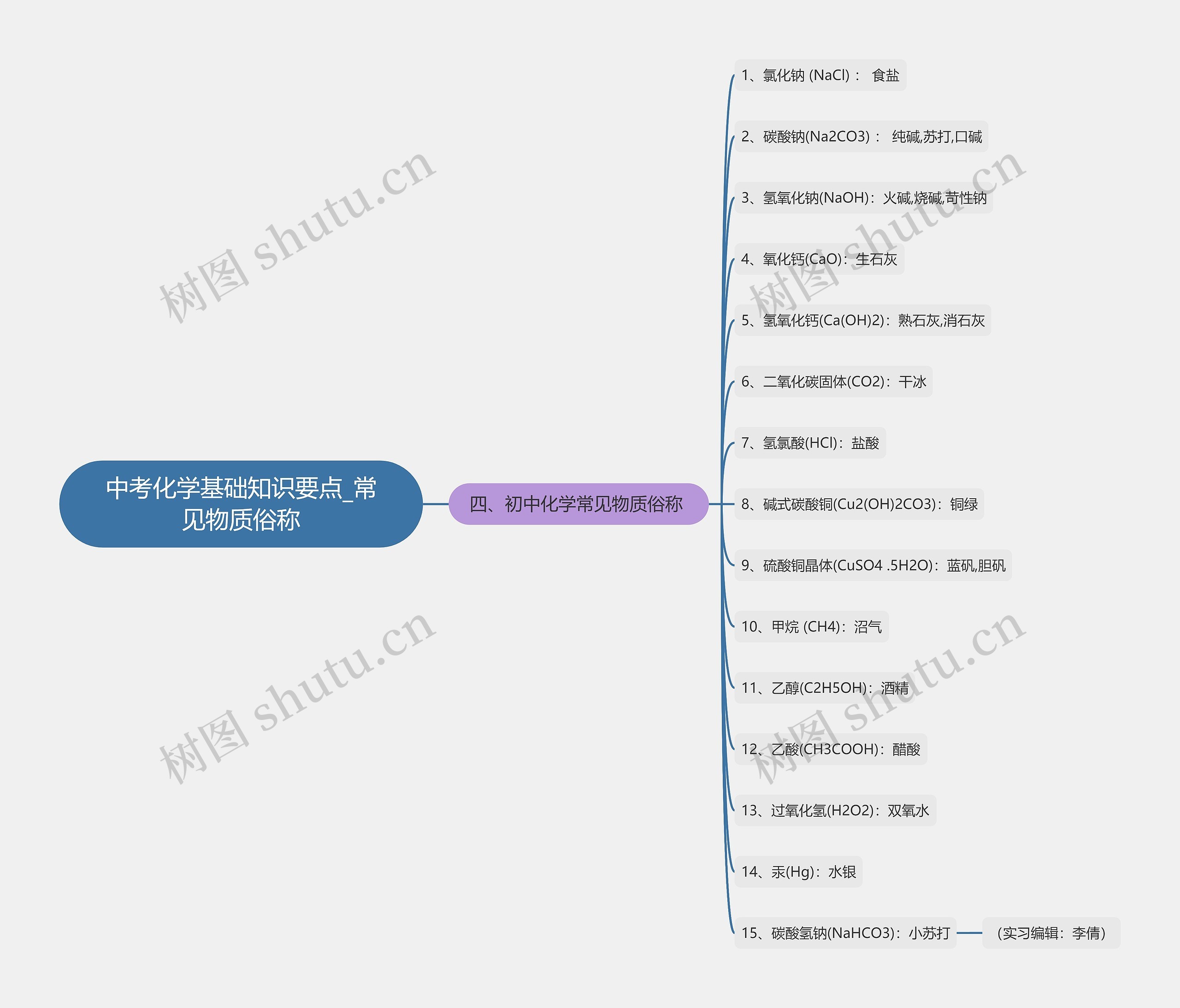 中考化学基础知识要点_常见物质俗称