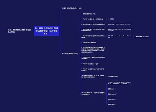 2019届七年级数学上册期中试题附答案（江苏省楚水市）