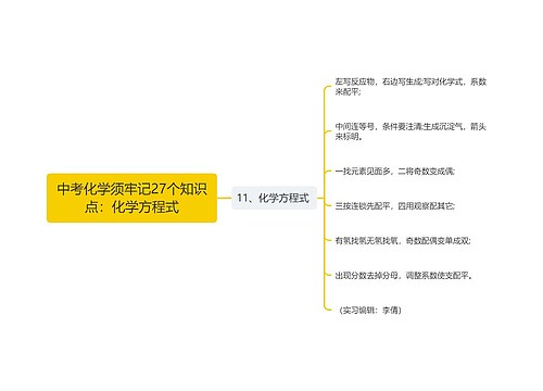 中考化学须牢记27个知识点：化学方程式