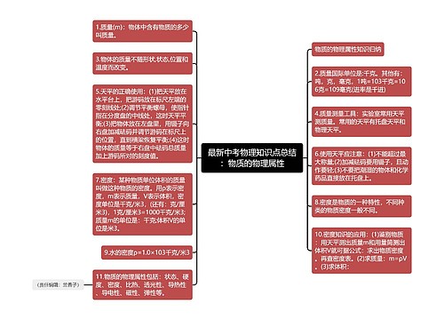 最新中考物理知识点总结：物质的物理属性