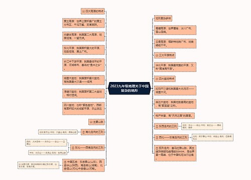 2023九年级地理关于中国复杂的地形