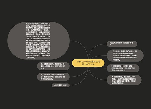 中考化学难点和重点在问题上多下功夫