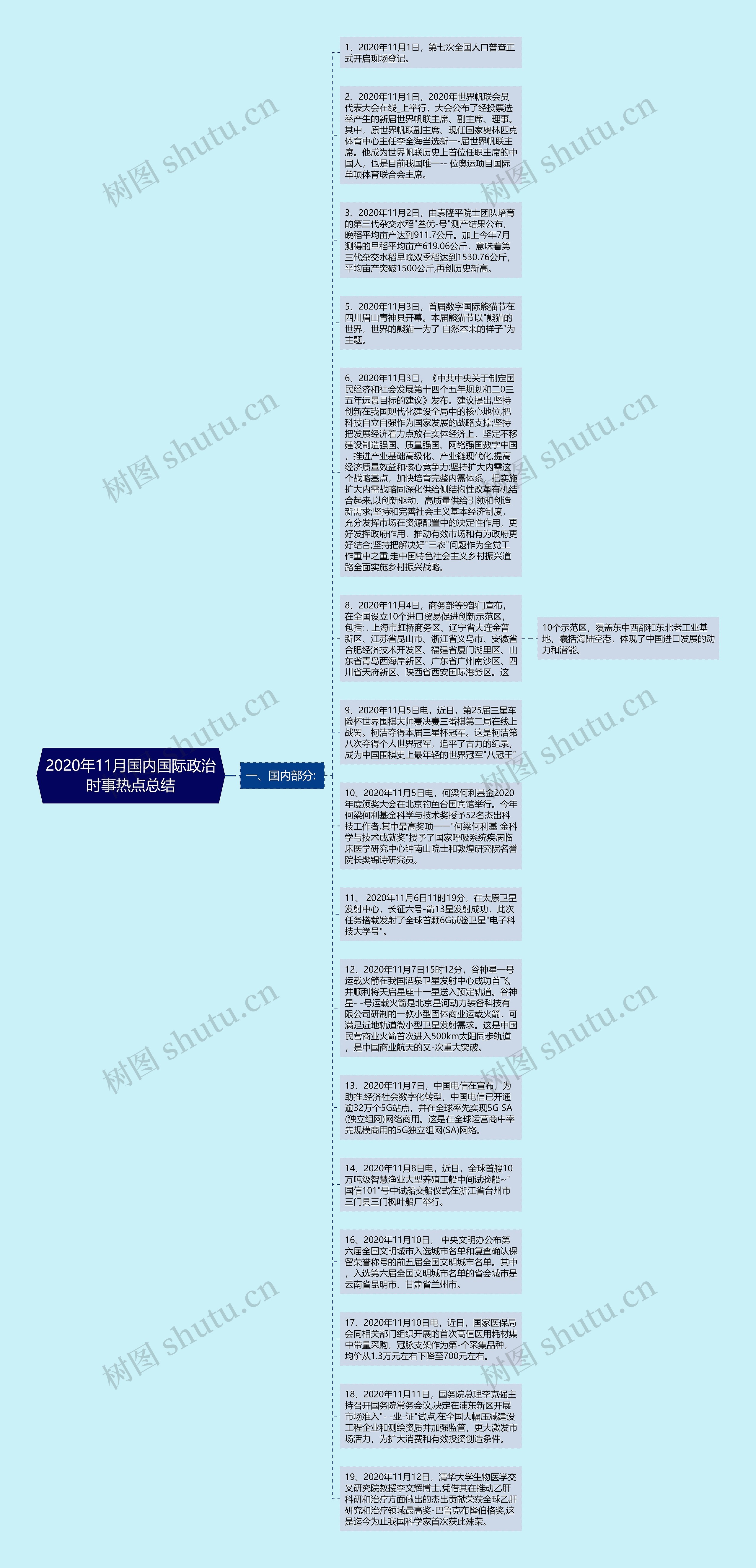 2020年11月国内国际政治时事热点总结思维导图