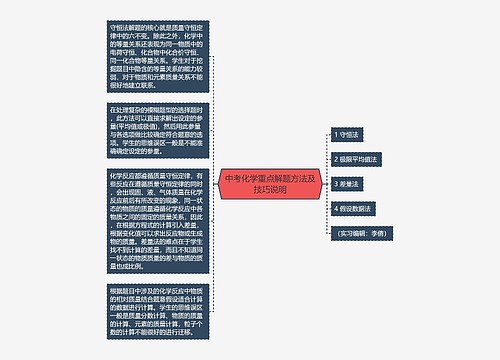 中考化学重点解题方法及技巧说明