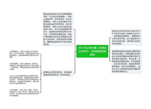 2017司法考试卷二刑事诉讼法考点：适用强制措施原则