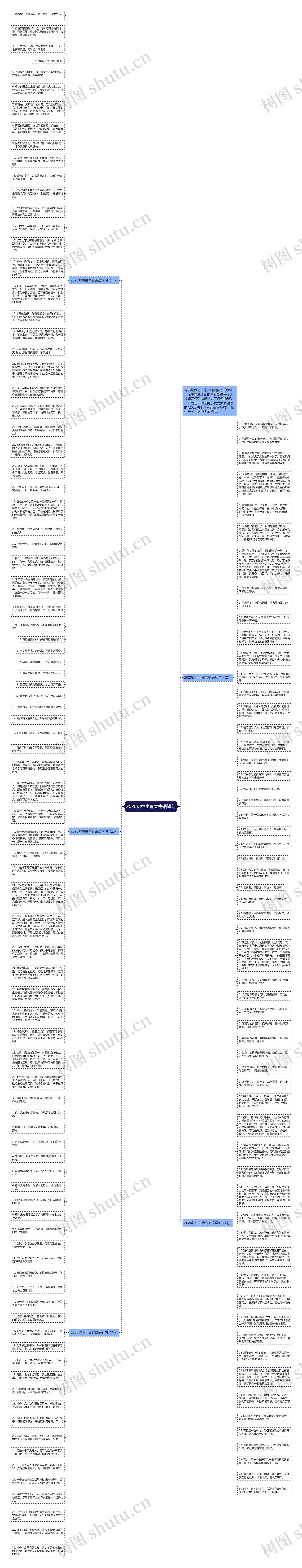 2020初中生青春寄语短句思维导图
