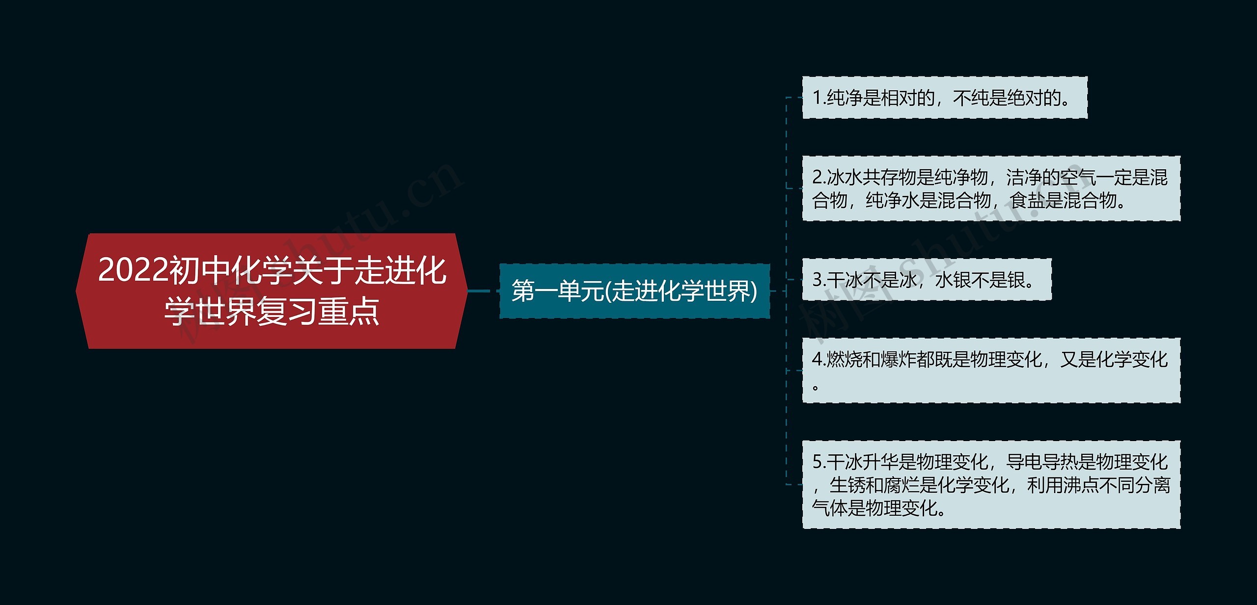 2022初中化学关于走进化学世界复习重点思维导图