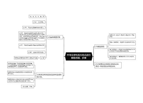 中考化学利用方程式进行解题思路、步骤