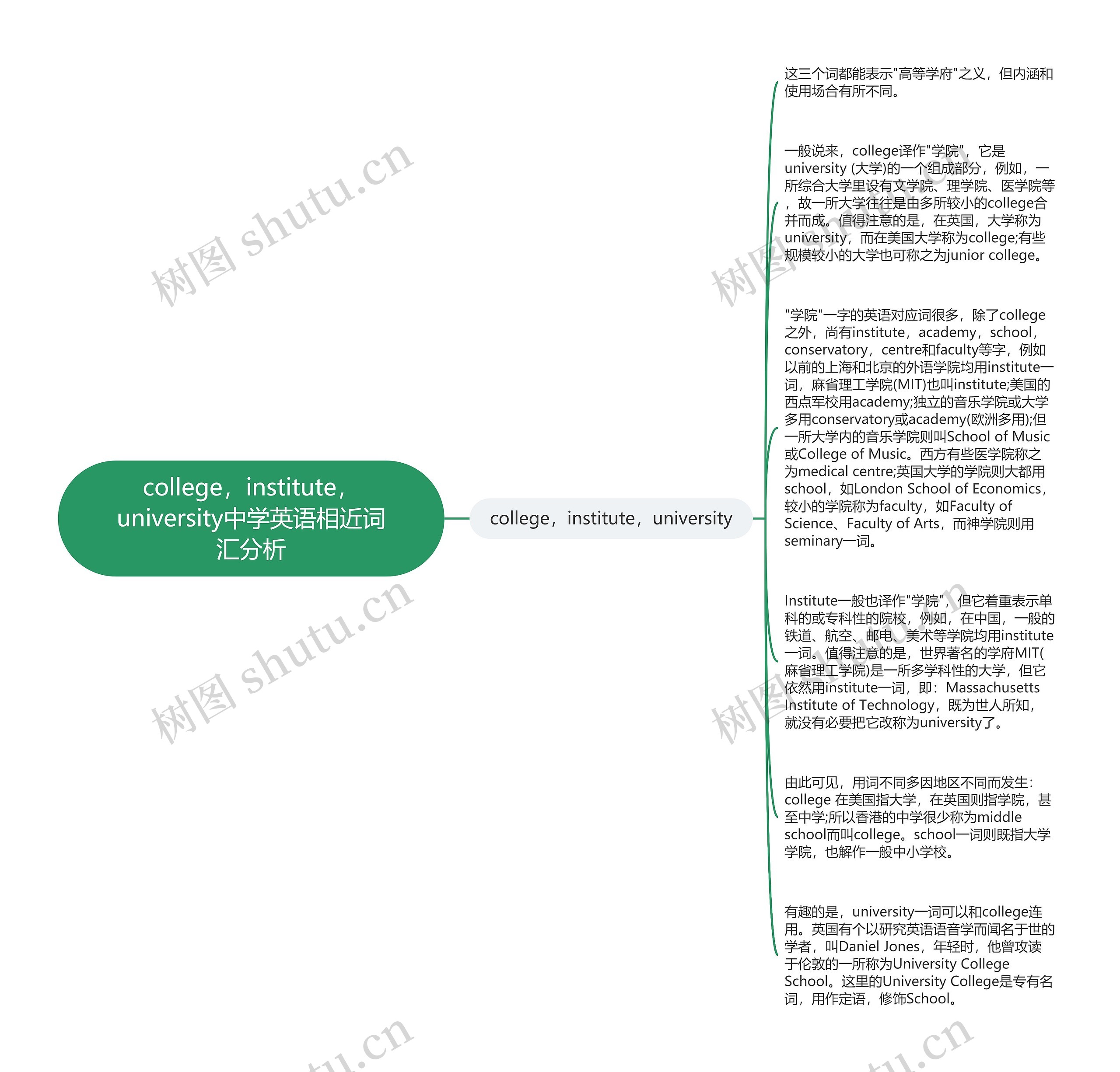 college，institute，university中学英语相近词汇分析