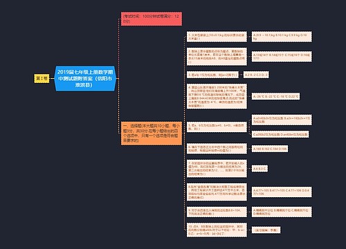 2019届七年级上册数学期中测试题附答案(信阳市淮滨县) 2019届七年级上册数学期中测试题附答案(信阳市淮滨县)