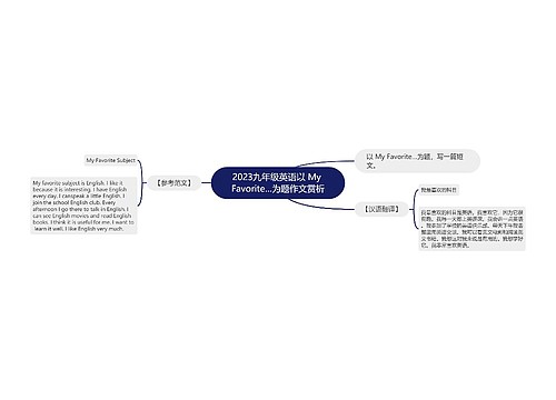 2023九年级英语以 My Favorite…为题作文赏析