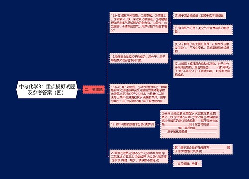 中考化学3：重点模拟试题及参考答案（四）