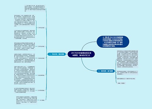 2017年中考物理典型及易考题型、备考技巧汇总