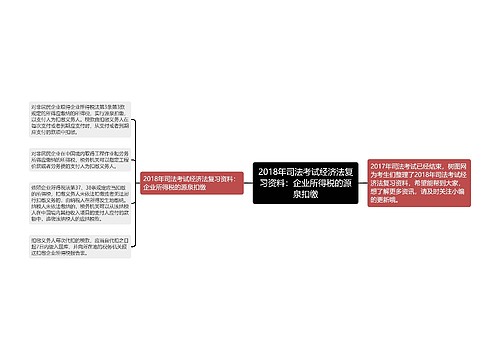 2018年司法考试经济法复习资料：企业所得税的源泉扣缴