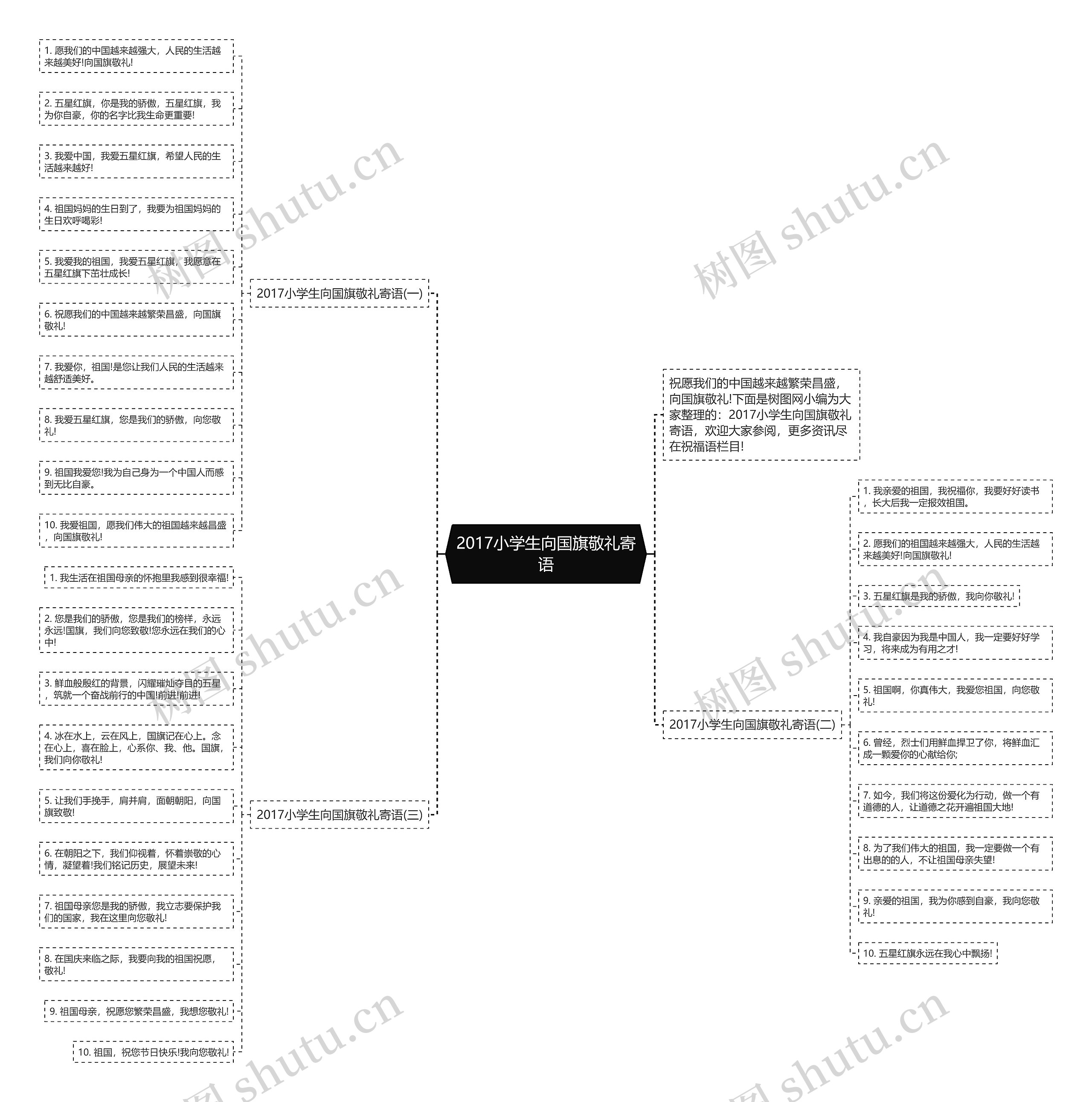 2017小学生向国旗敬礼寄语思维导图