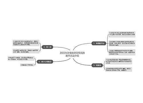 2022九年级化学方程式的配平方法介绍