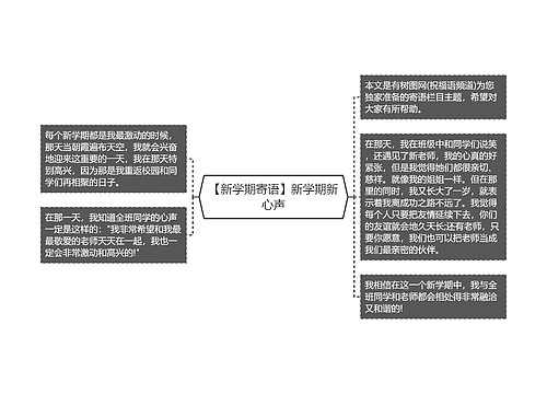 【新学期寄语】新学期新心声