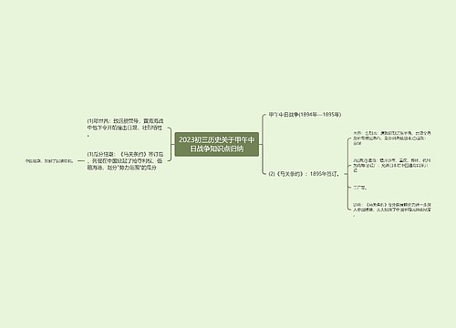 2023初三历史关于甲午中日战争知识点归纳