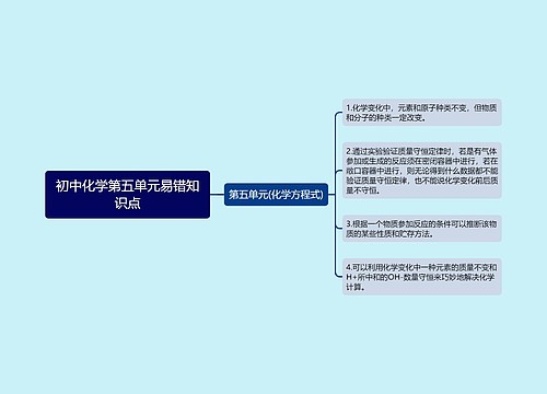 初中化学第五单元易错知识点