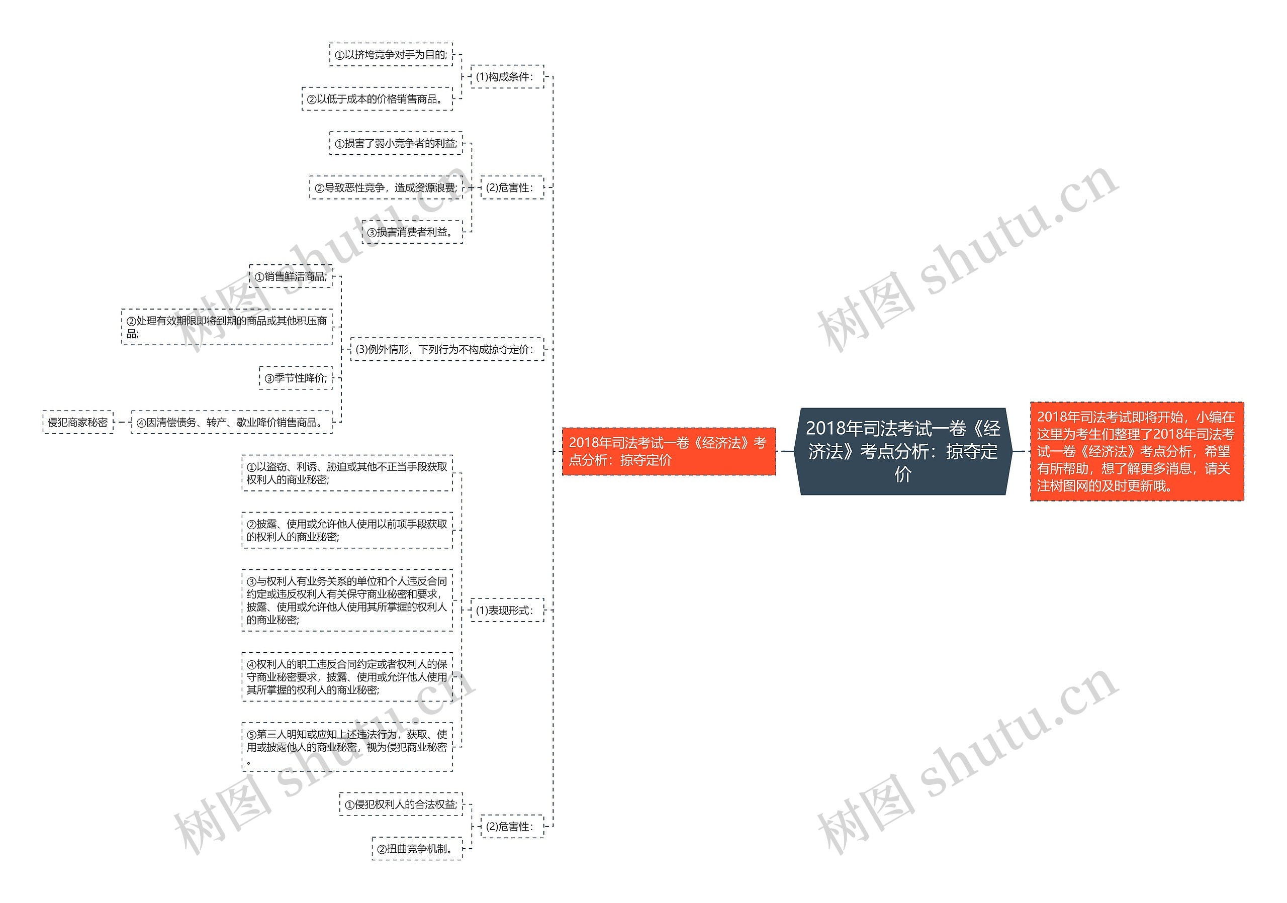 2018年司法考试一卷《经济法》考点分析：掠夺定价思维导图