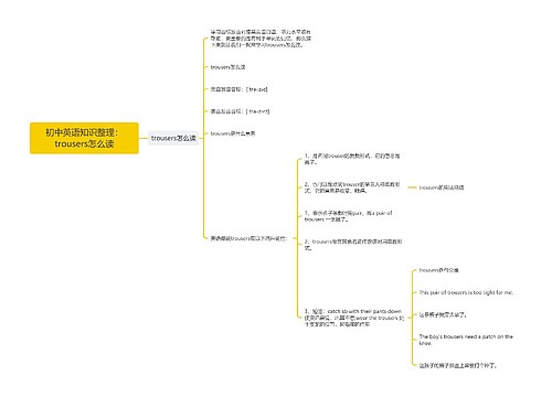 初中英语知识整理：trousers怎么读