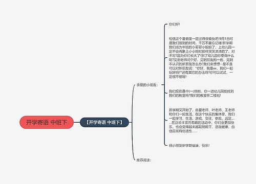 开学寄语 中班下