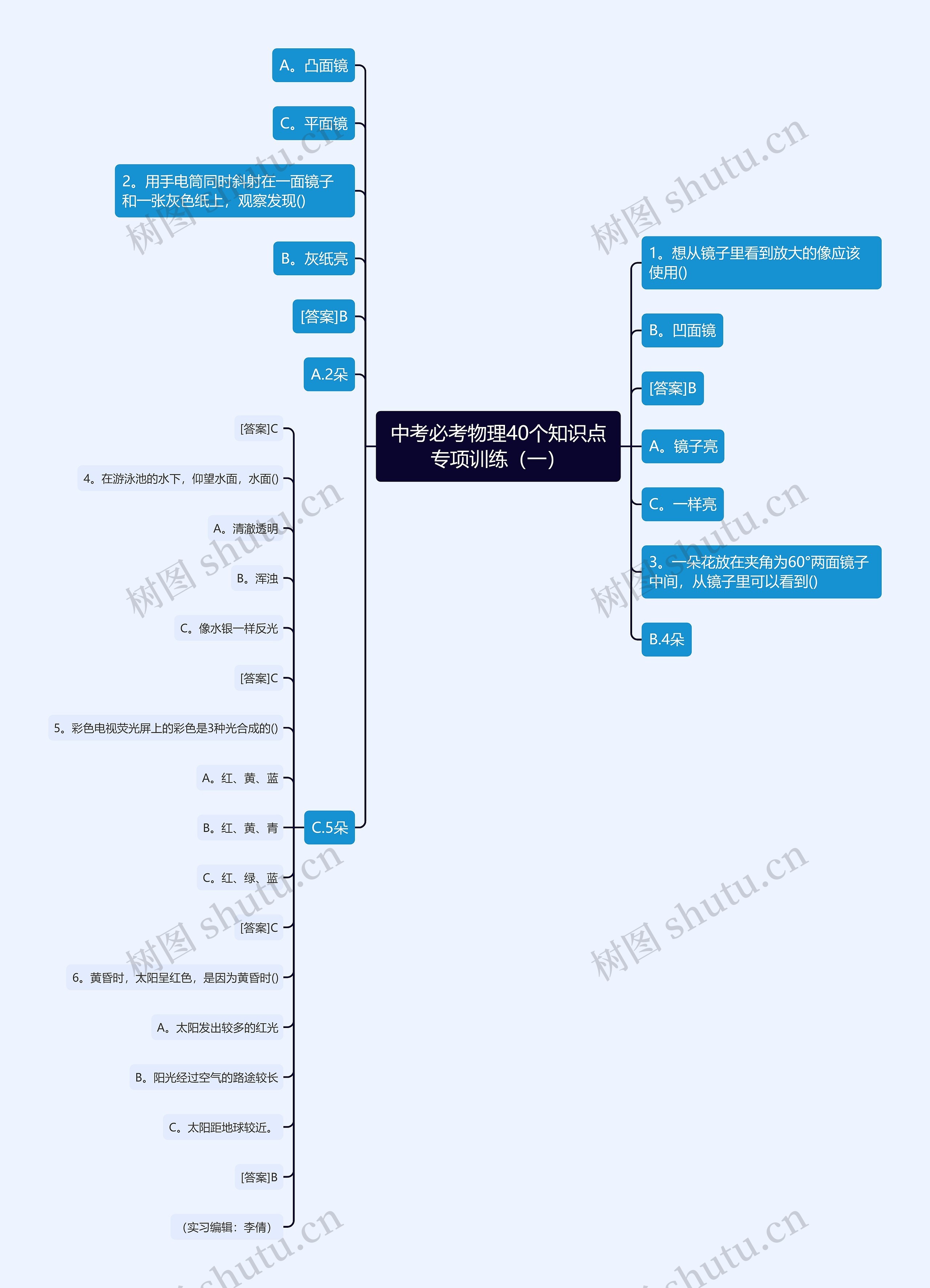 中考必考物理40个知识点专项训练（一）思维导图